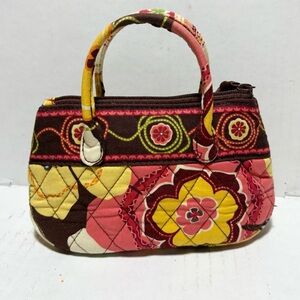 Vera Bradley mini top handle bag in the "Buttercup" pattern purse handbag tiny